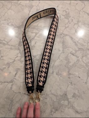 Christian Dior Houndstooth Strap with Gold Hardware